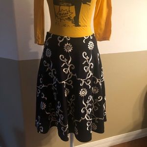 Retro Betsey Johnson Embroidered Skirt Size S